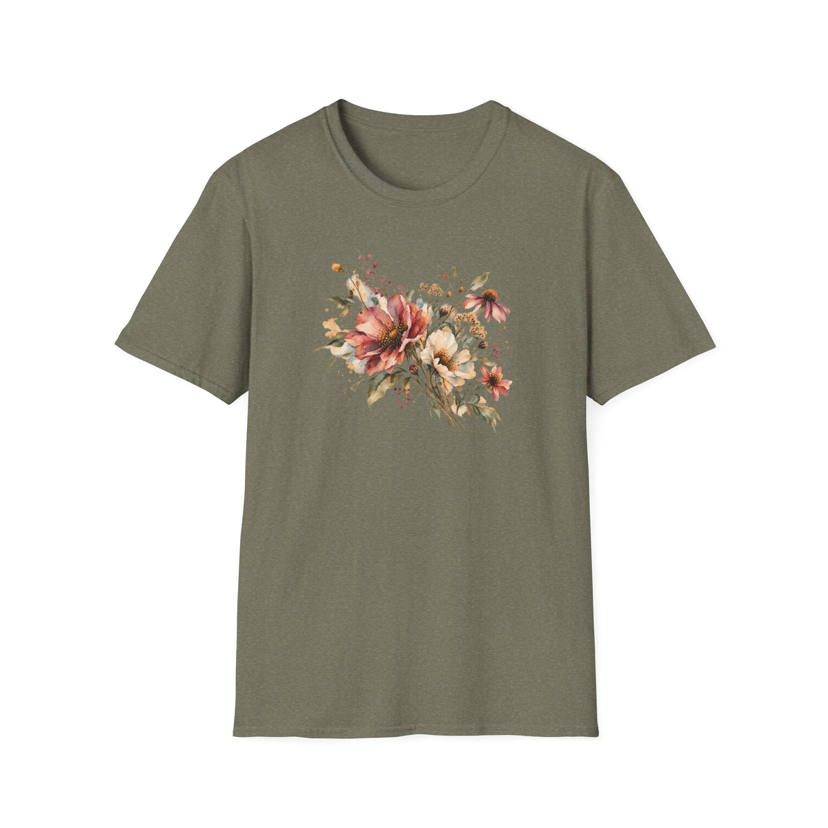 Wild at Heart Watercolor Wildflower Shirt – Vintage Boho Floral Graphic Tee