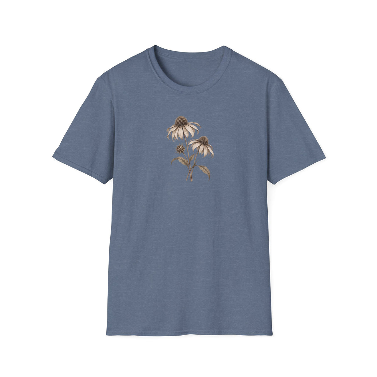 Quiet Coneflower: Minimalist Vintage Coneflower Shirt