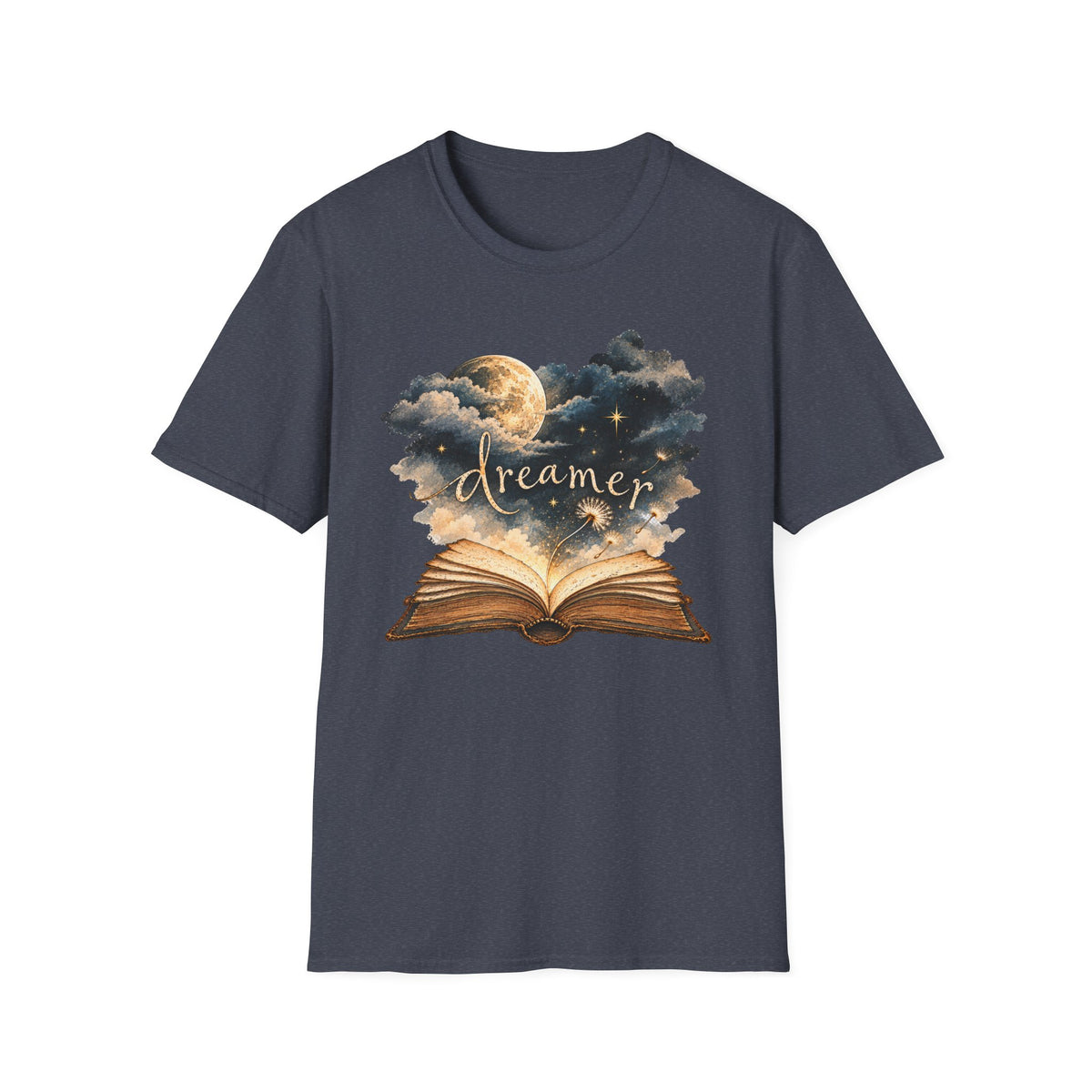 Dreamer Vintage Book Shirt – Whimsical Celestial Graphic Tee