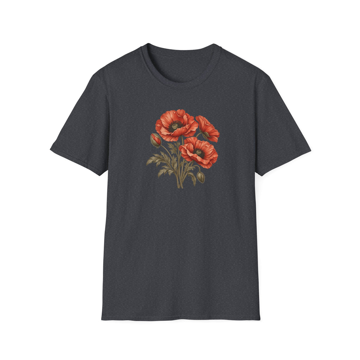 Vintage Poppy Bunch – Antique Poppy Flower Shirt