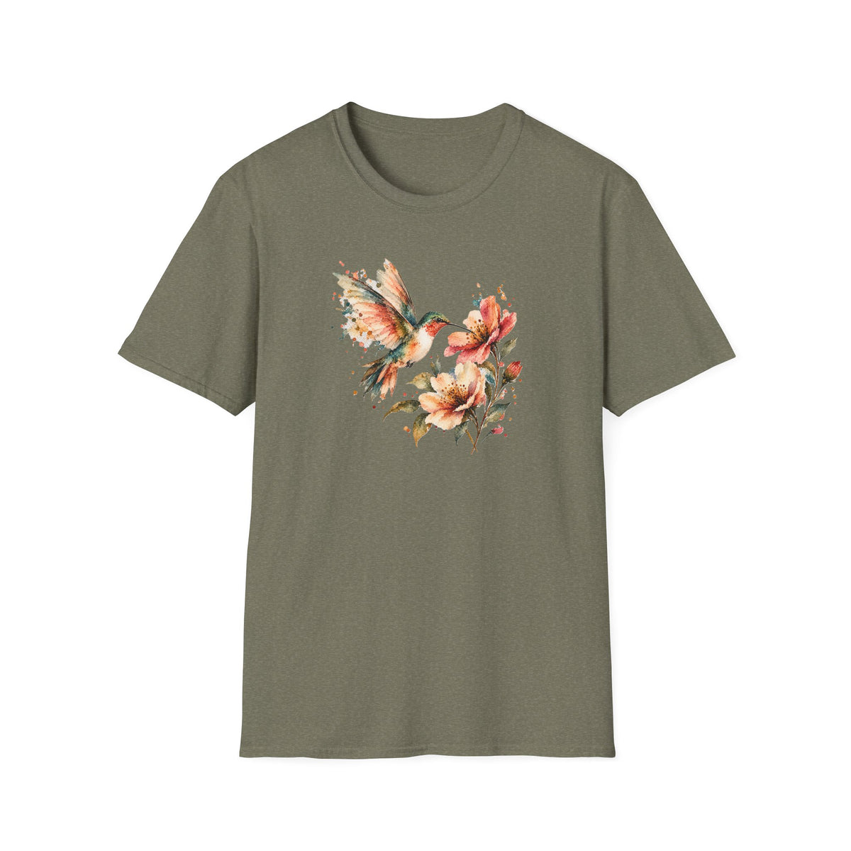 Vintage Watercolor Hummingbird Shirt – Floral Hummingbird Graphic Tee