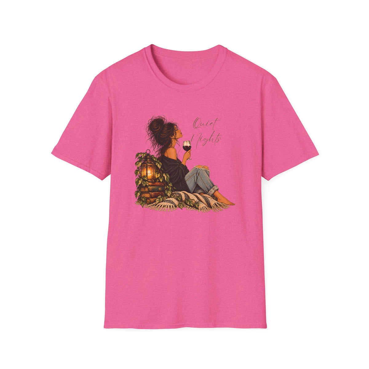 Quiet Nights – Vintage Boho Wine Shirt