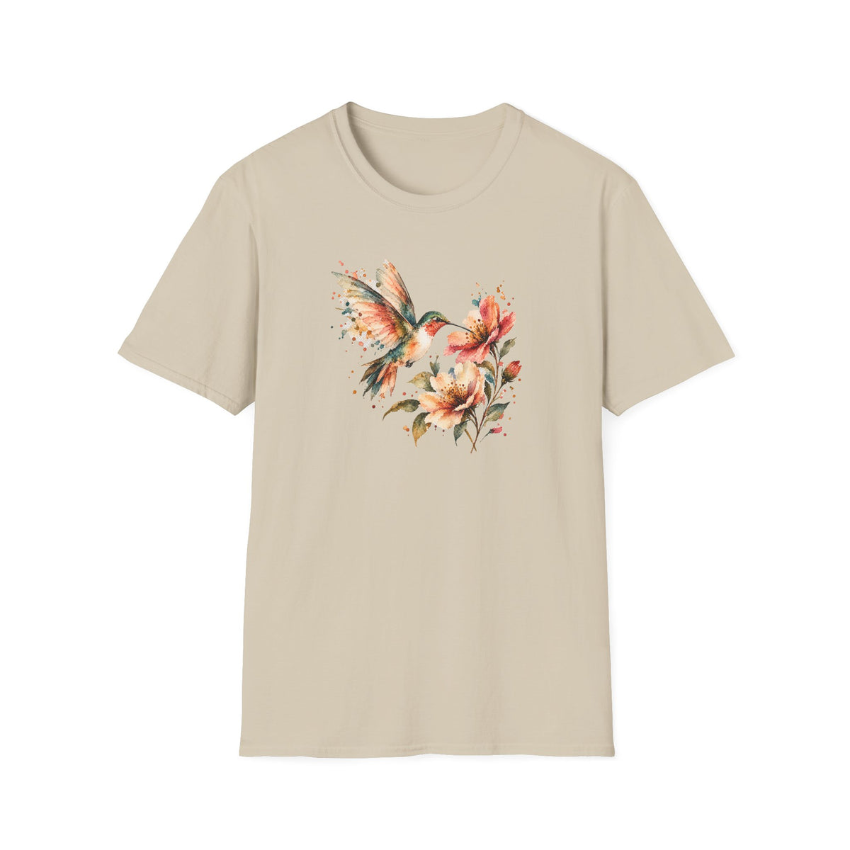 Vintage Watercolor Hummingbird Shirt – Floral Hummingbird Graphic Tee