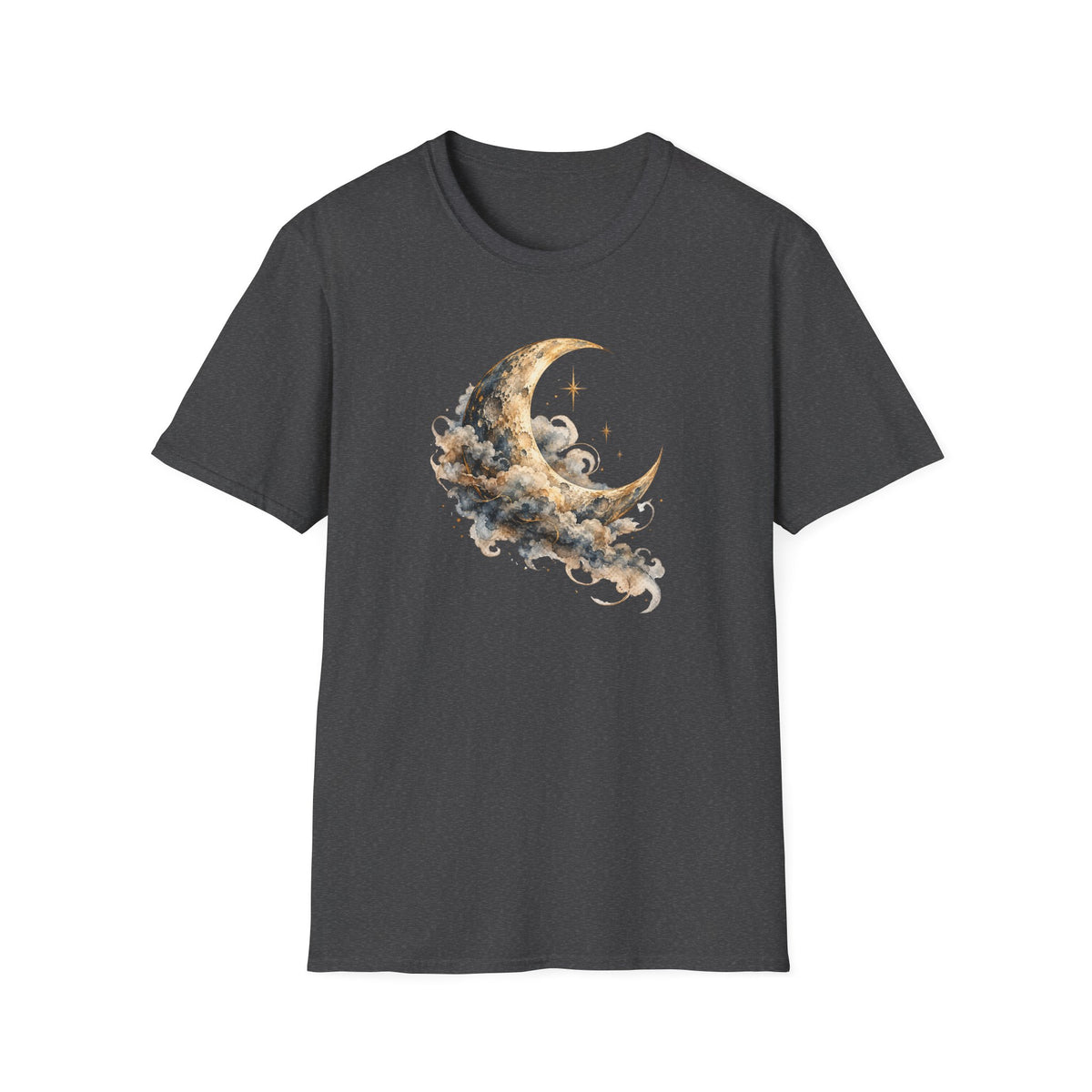 Vintage Watercolor Moon Shirt – Celestial Crescent Moon Graphic Tee