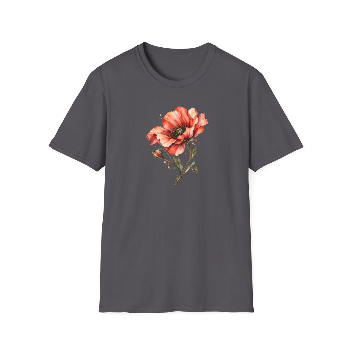 Vintage Watercolor Poppy Shirt – Romantic Floral Graphic Tee