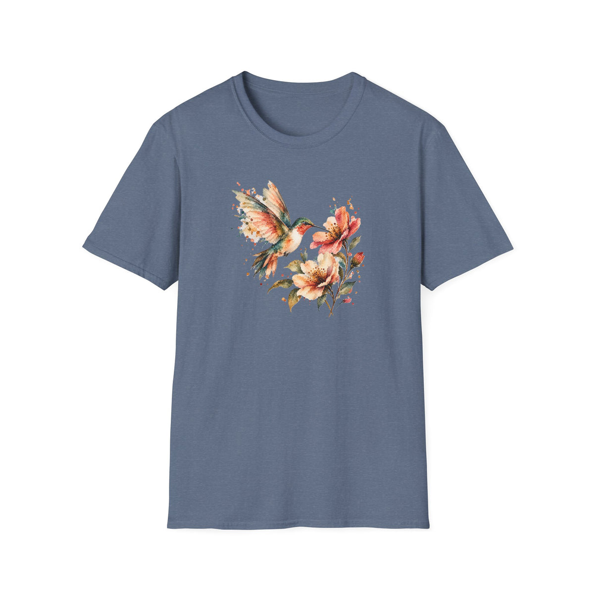 Vintage Watercolor Hummingbird Shirt – Floral Hummingbird Graphic Tee