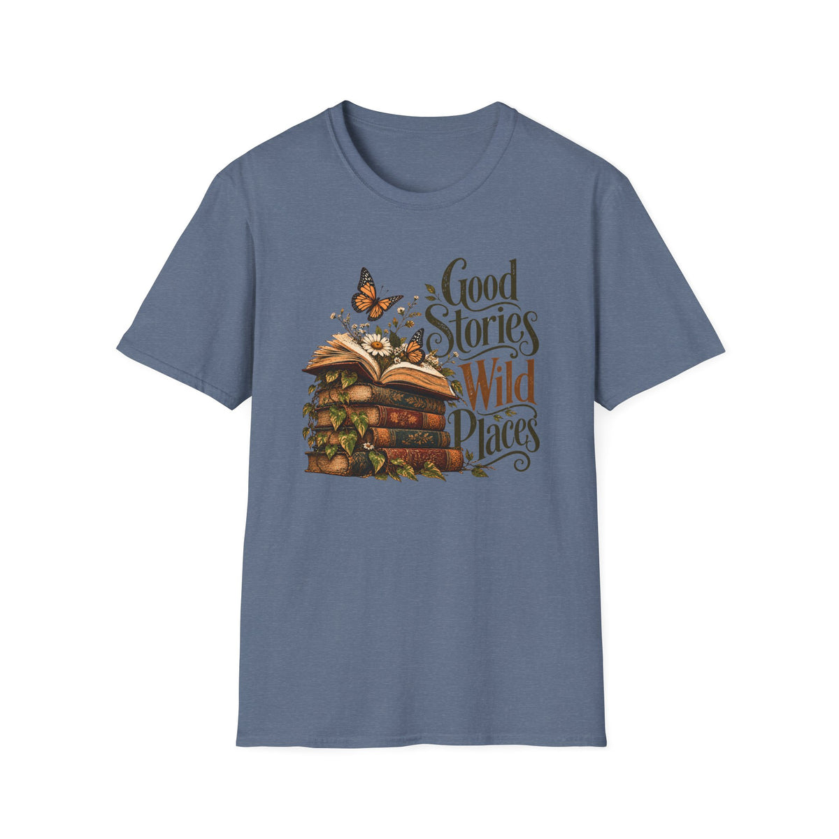 Good Stories Wild Places – Vintage Book Lover Shirt