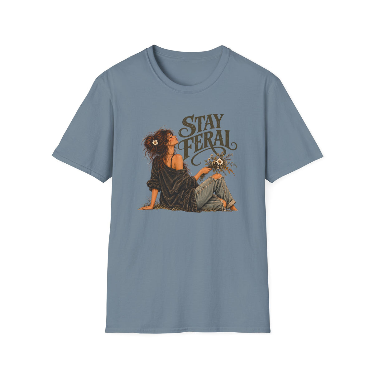Stay Feral – Vintage Boho Graphic Shirt
