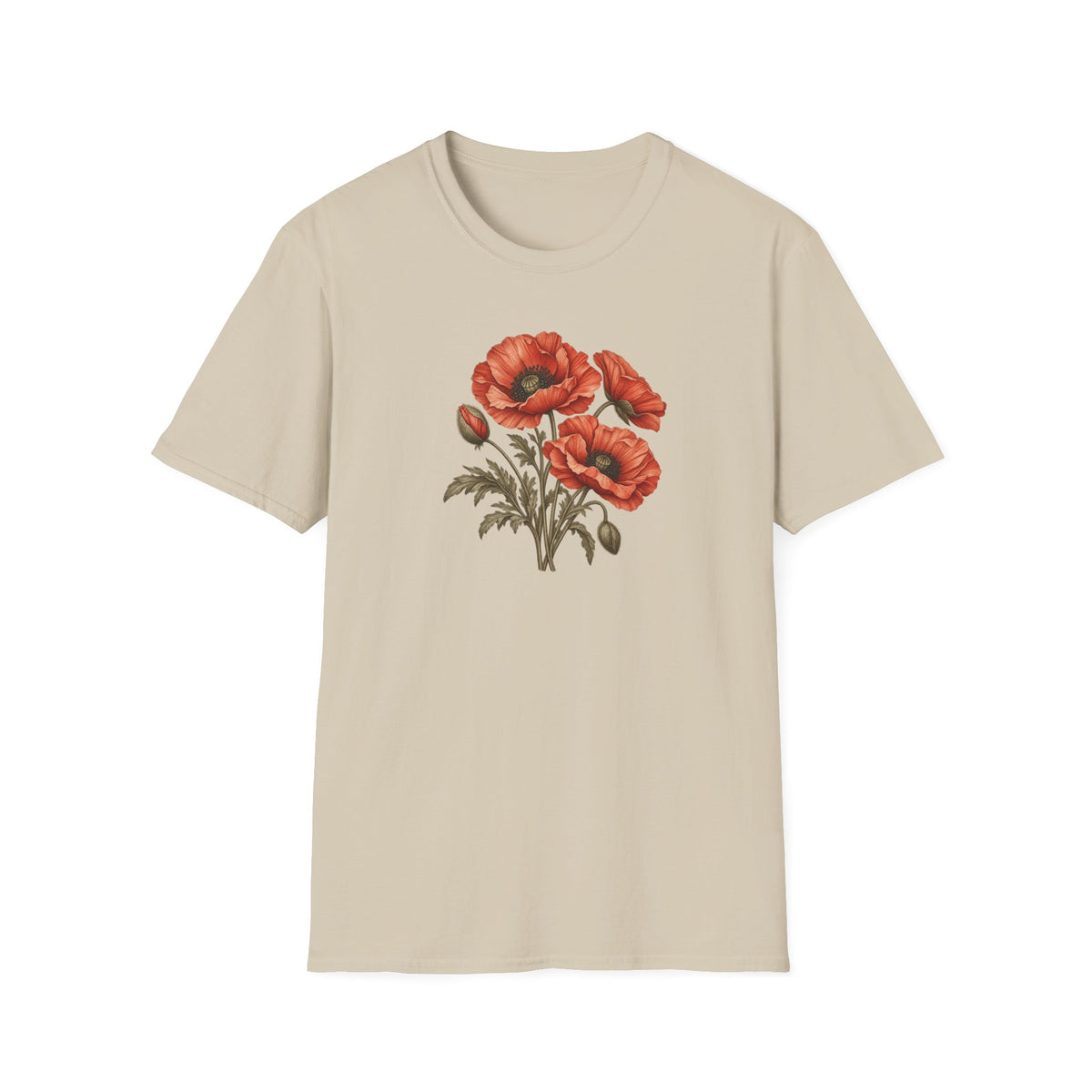 Vintage Poppy Bunch – Antique Poppy Flower Shirt
