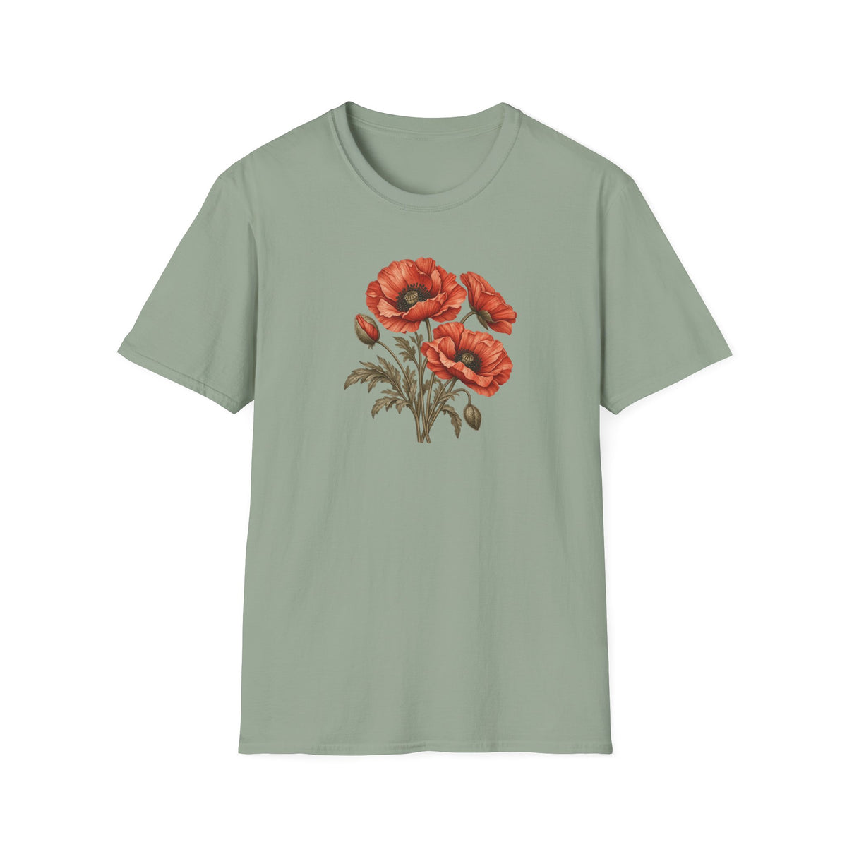 Vintage Poppy Bunch – Antique Poppy Flower Shirt