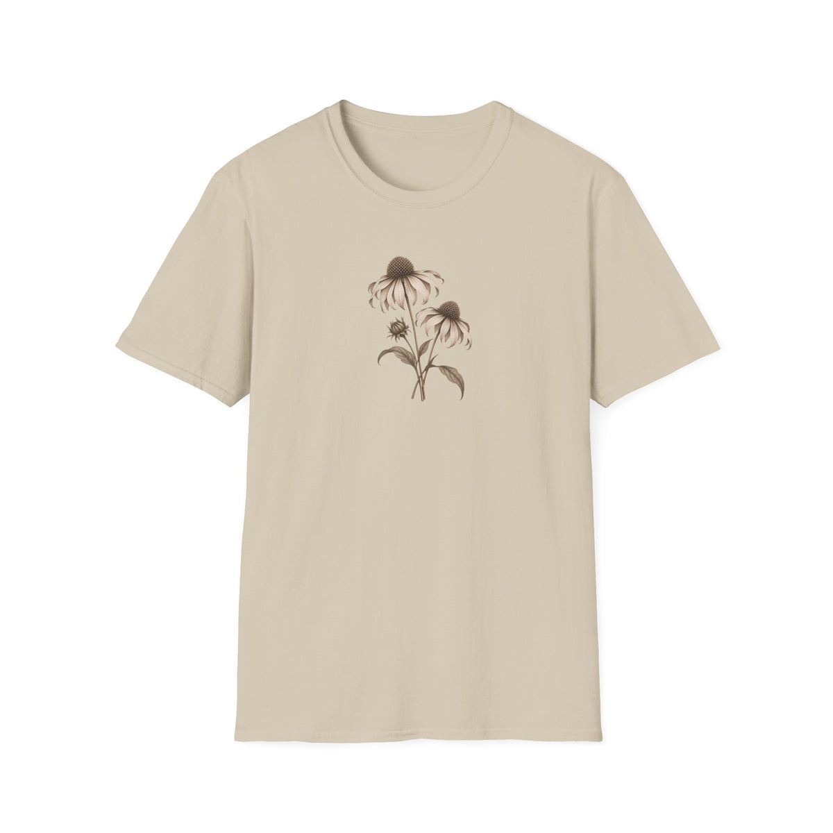 Quiet Coneflower: Minimalist Vintage Coneflower Shirt