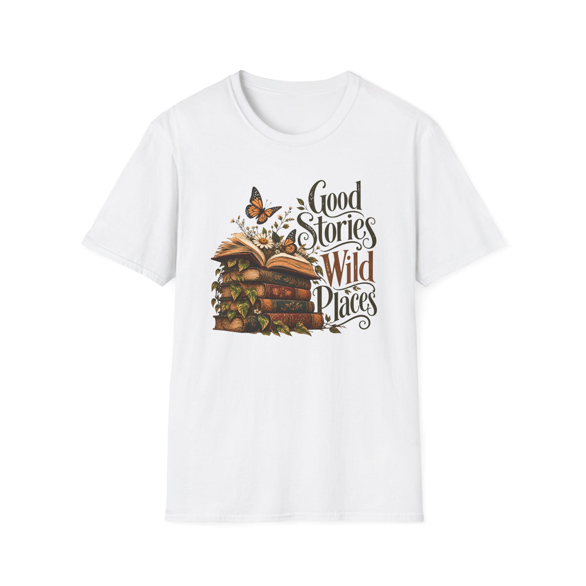 Good Stories Wild Places – Vintage Book Lover Shirt