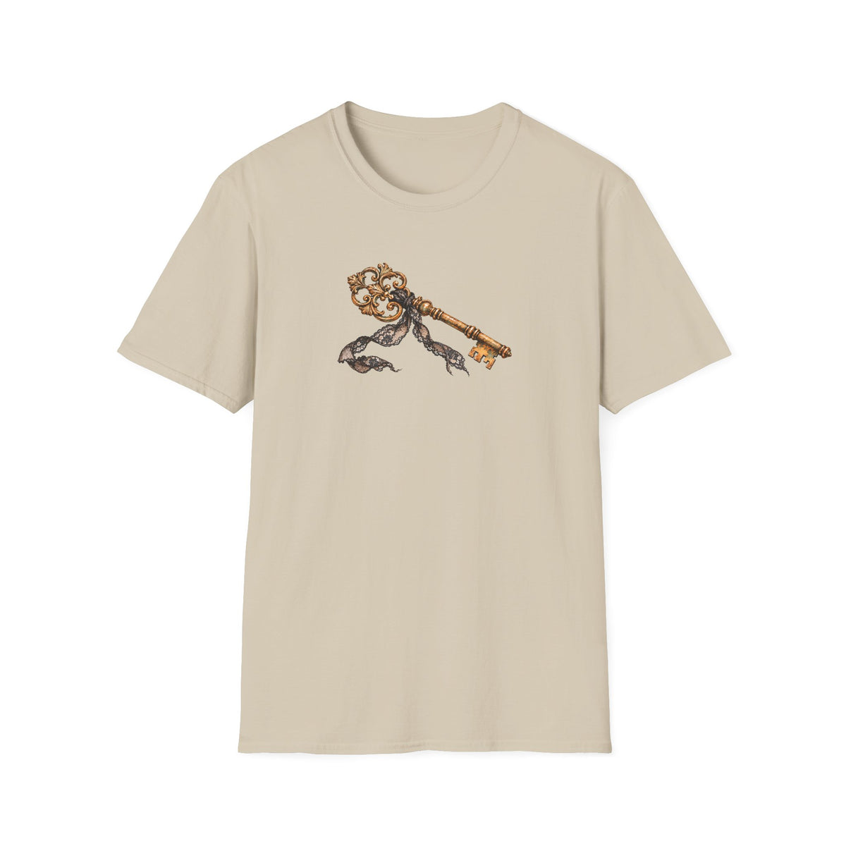 Vintage Skeleton Key Shirt – Antique Key and Black Lace Graphic Tee
