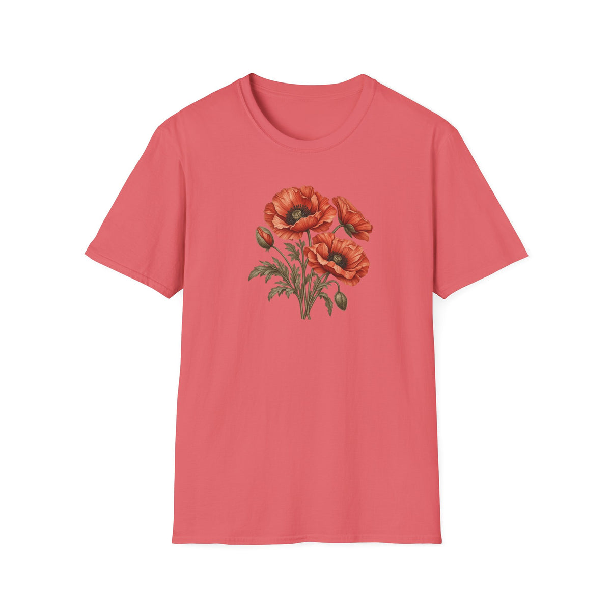 Vintage Poppy Bunch – Antique Poppy Flower Shirt