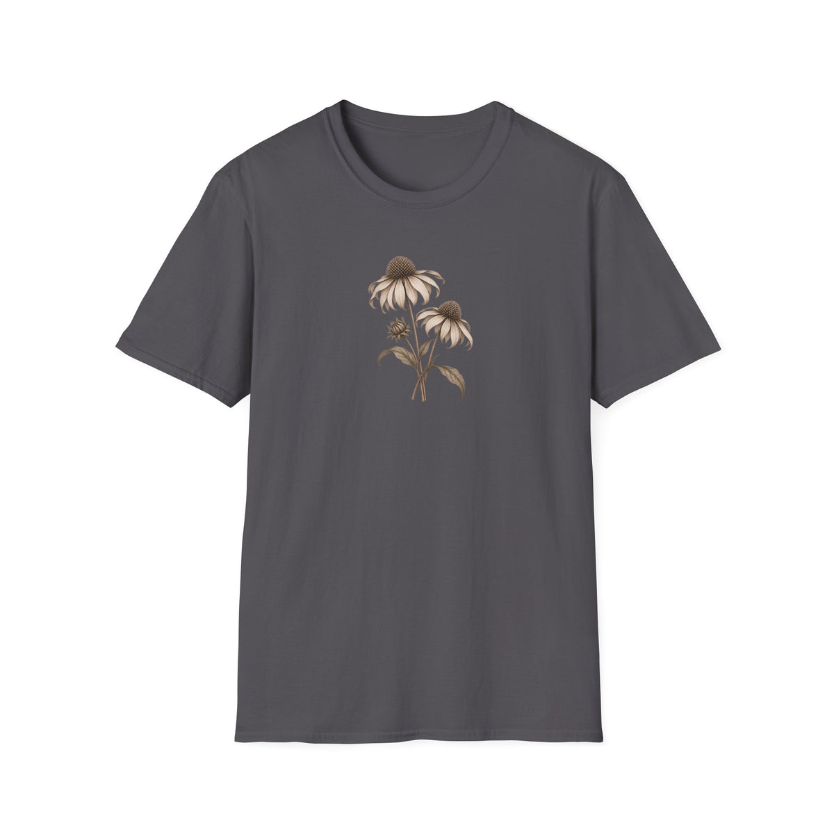 Quiet Coneflower: Minimalist Vintage Coneflower Shirt