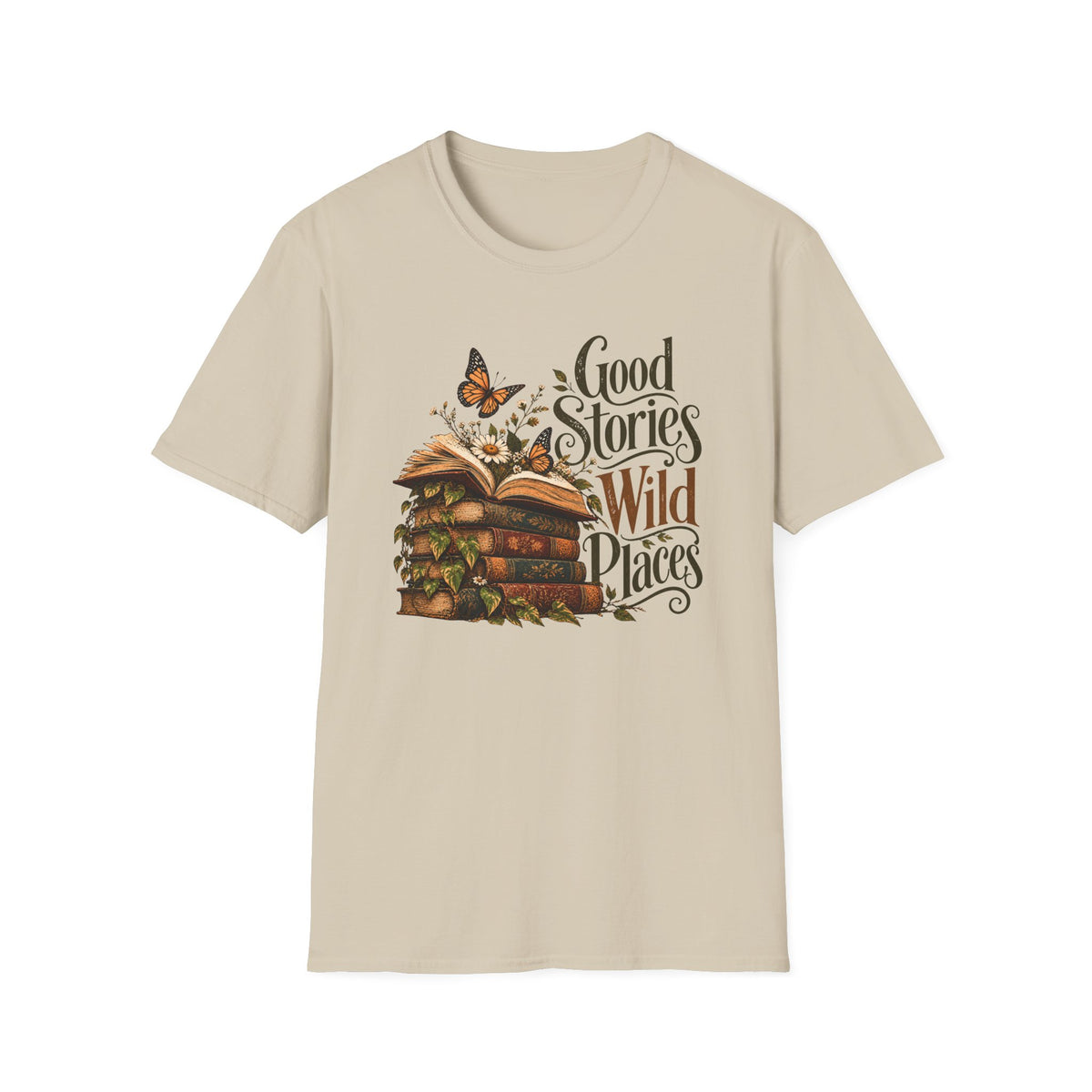 Good Stories Wild Places – Vintage Book Lover Shirt