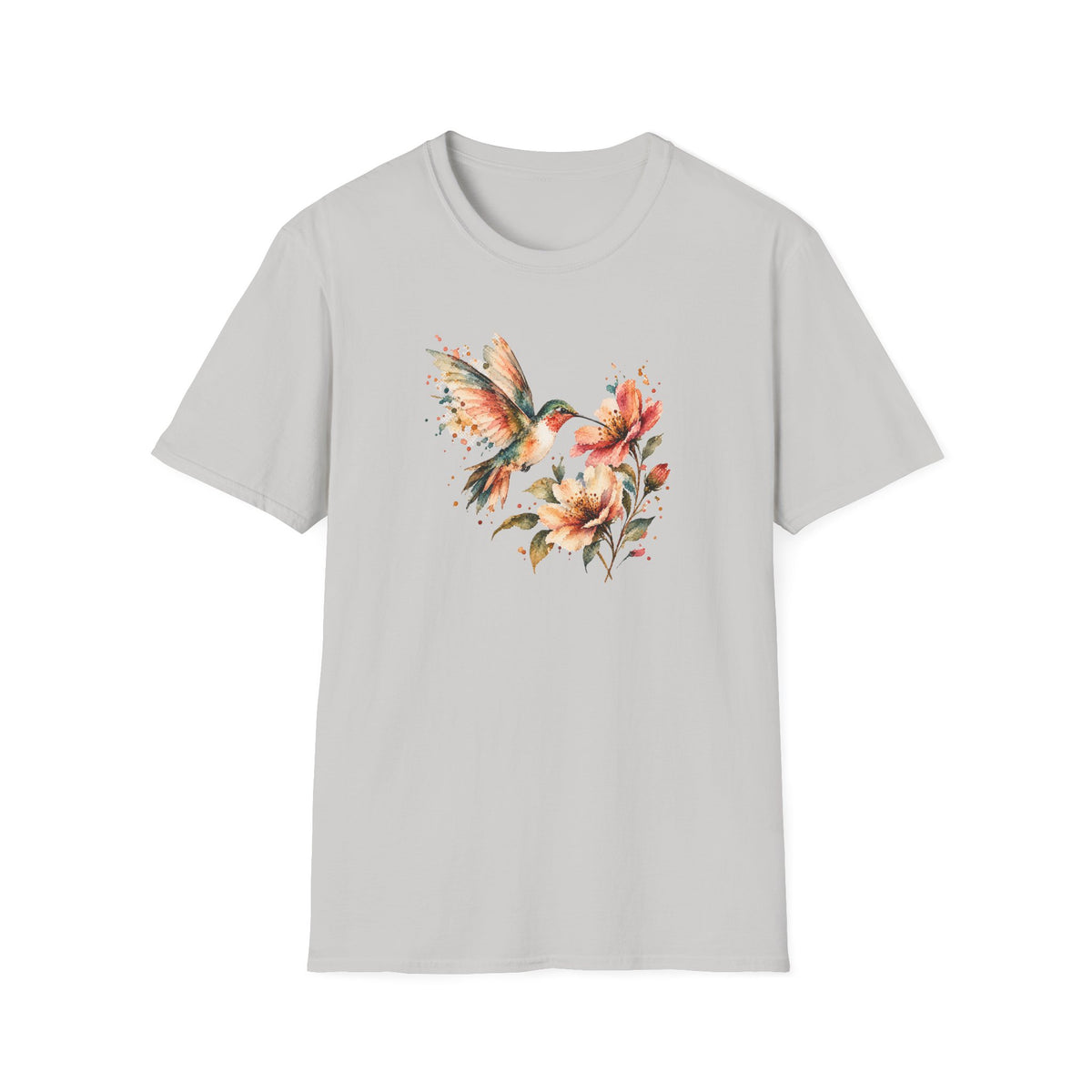 Vintage Watercolor Hummingbird Shirt – Floral Hummingbird Graphic Tee