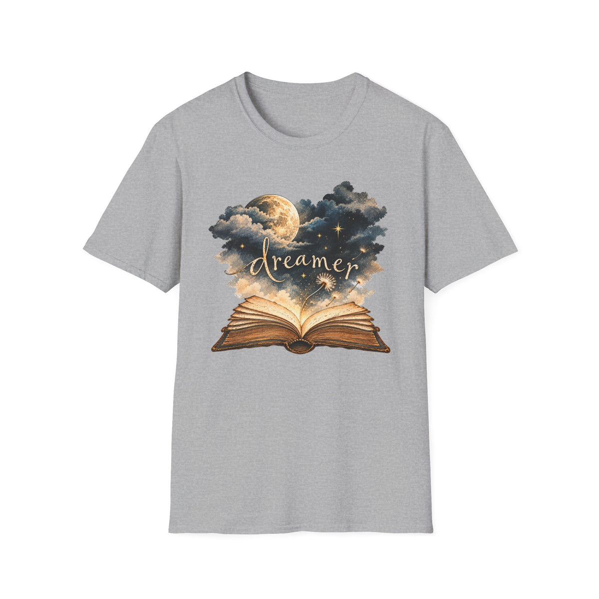 Dreamer Vintage Book Shirt – Whimsical Celestial Graphic Tee