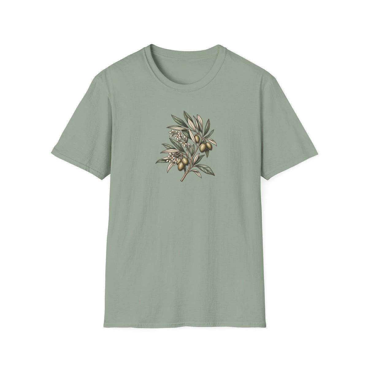 Vintage Olive Branch – Minimalist Botanical Shirt