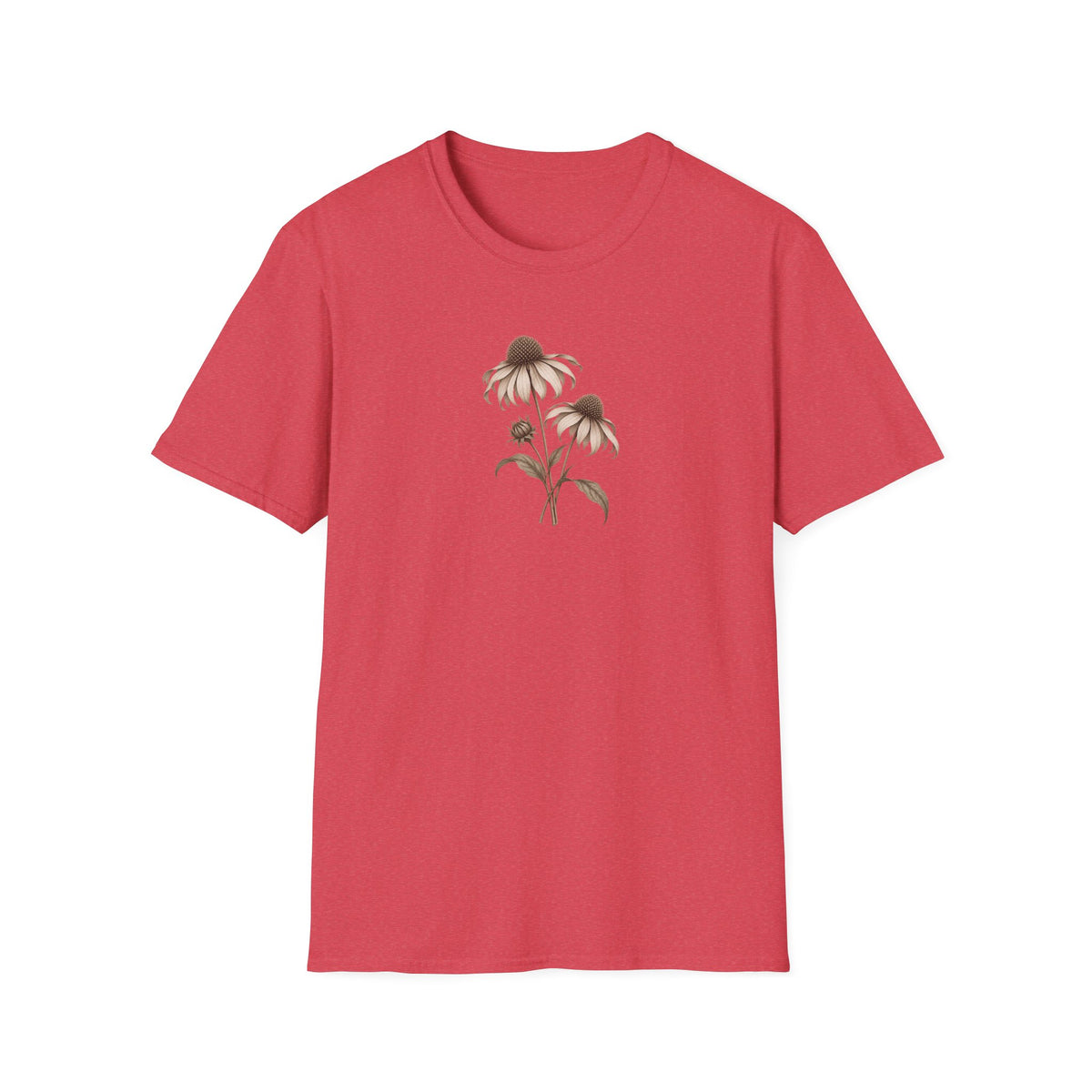 Quiet Coneflower: Minimalist Vintage Coneflower Shirt