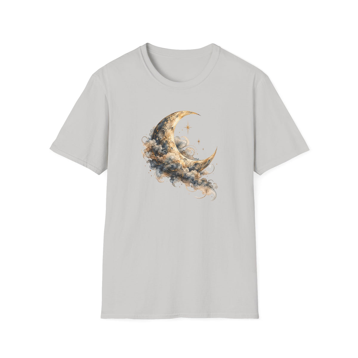 Vintage Watercolor Moon Shirt – Celestial Crescent Moon Graphic Tee