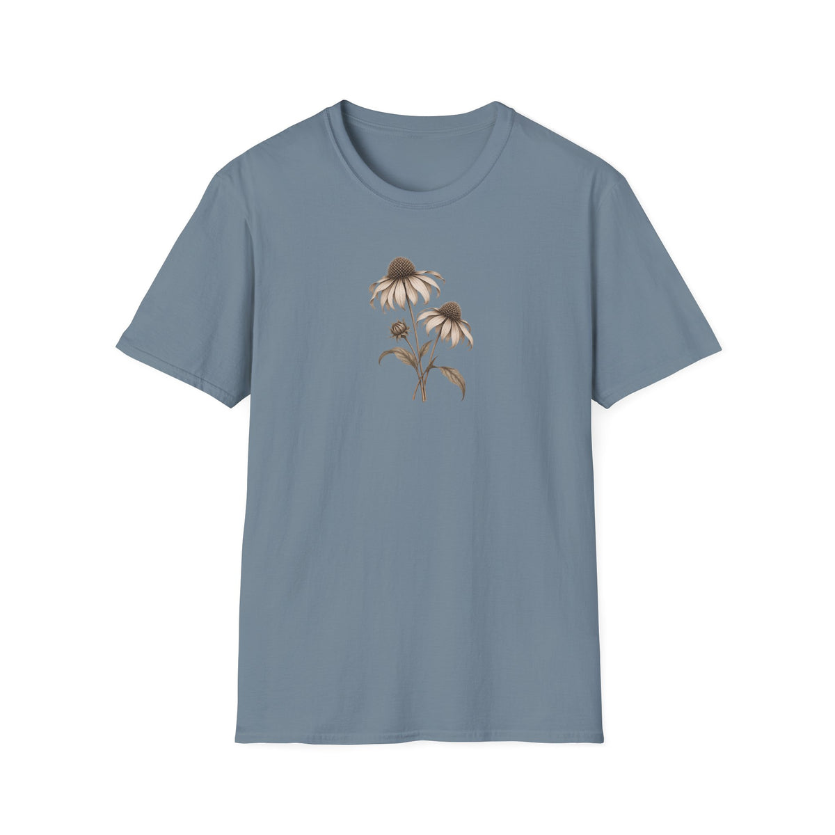 Quiet Coneflower: Minimalist Vintage Coneflower Shirt