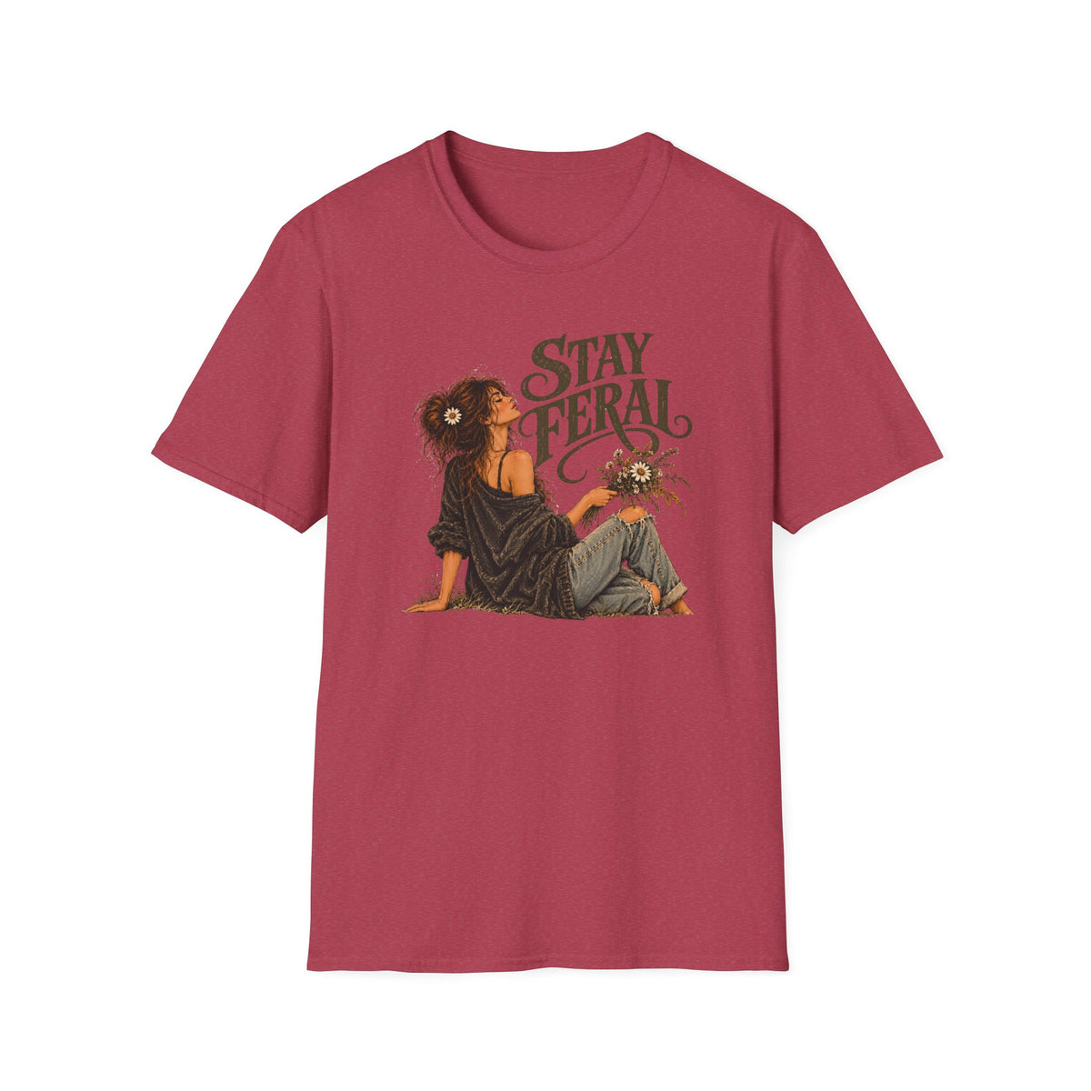 Stay Feral – Vintage Boho Graphic Shirt