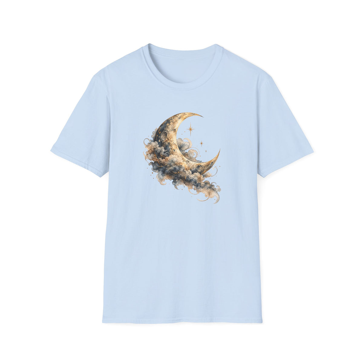 Vintage Watercolor Moon Shirt – Celestial Crescent Moon Graphic Tee