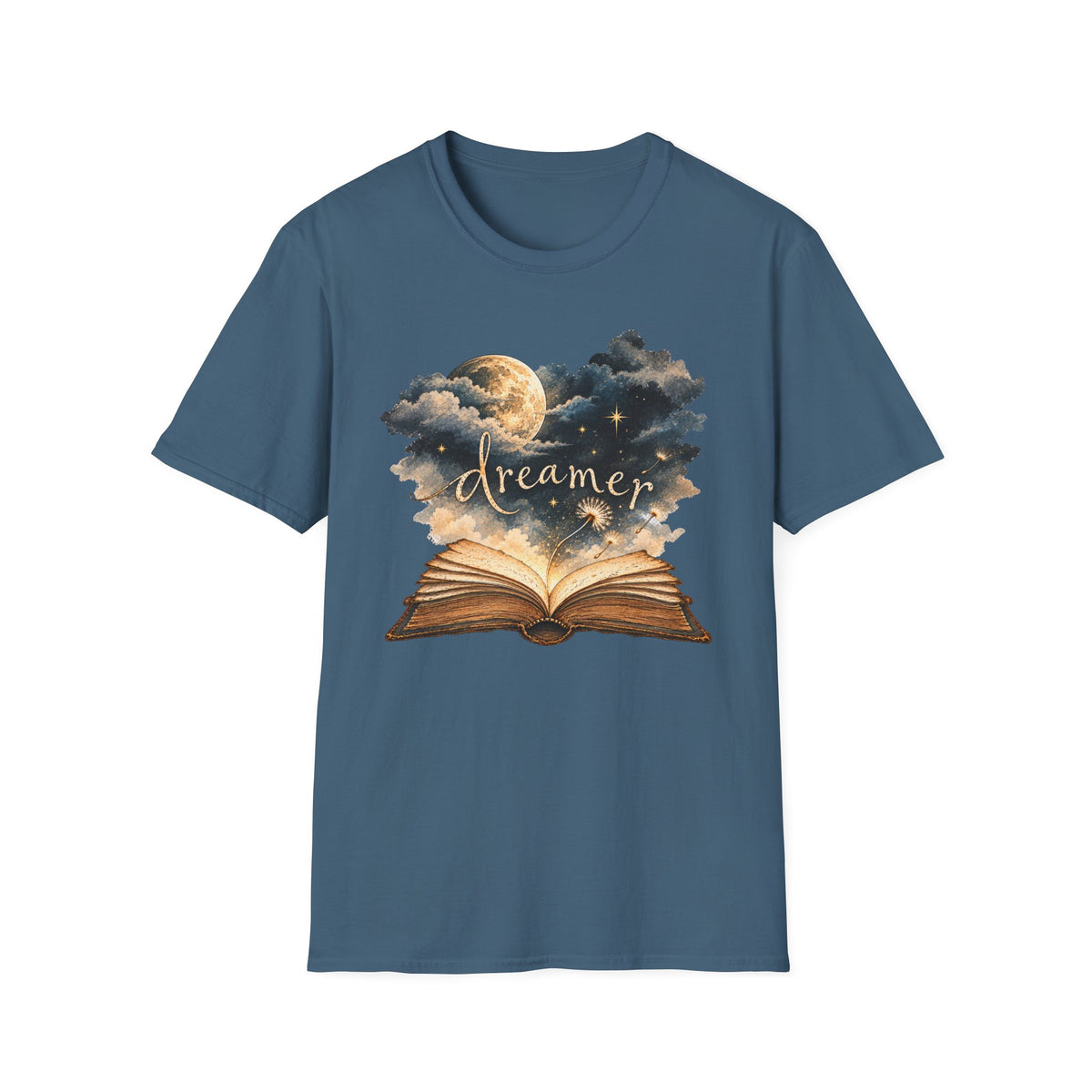 Dreamer Vintage Book Shirt – Whimsical Celestial Graphic Tee