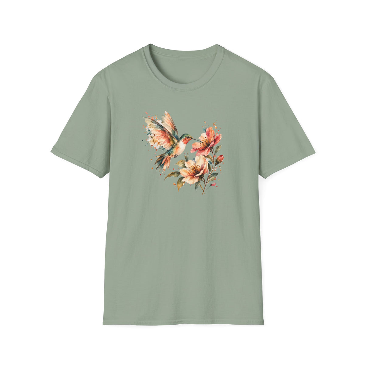 Vintage Watercolor Hummingbird Shirt – Floral Hummingbird Graphic Tee