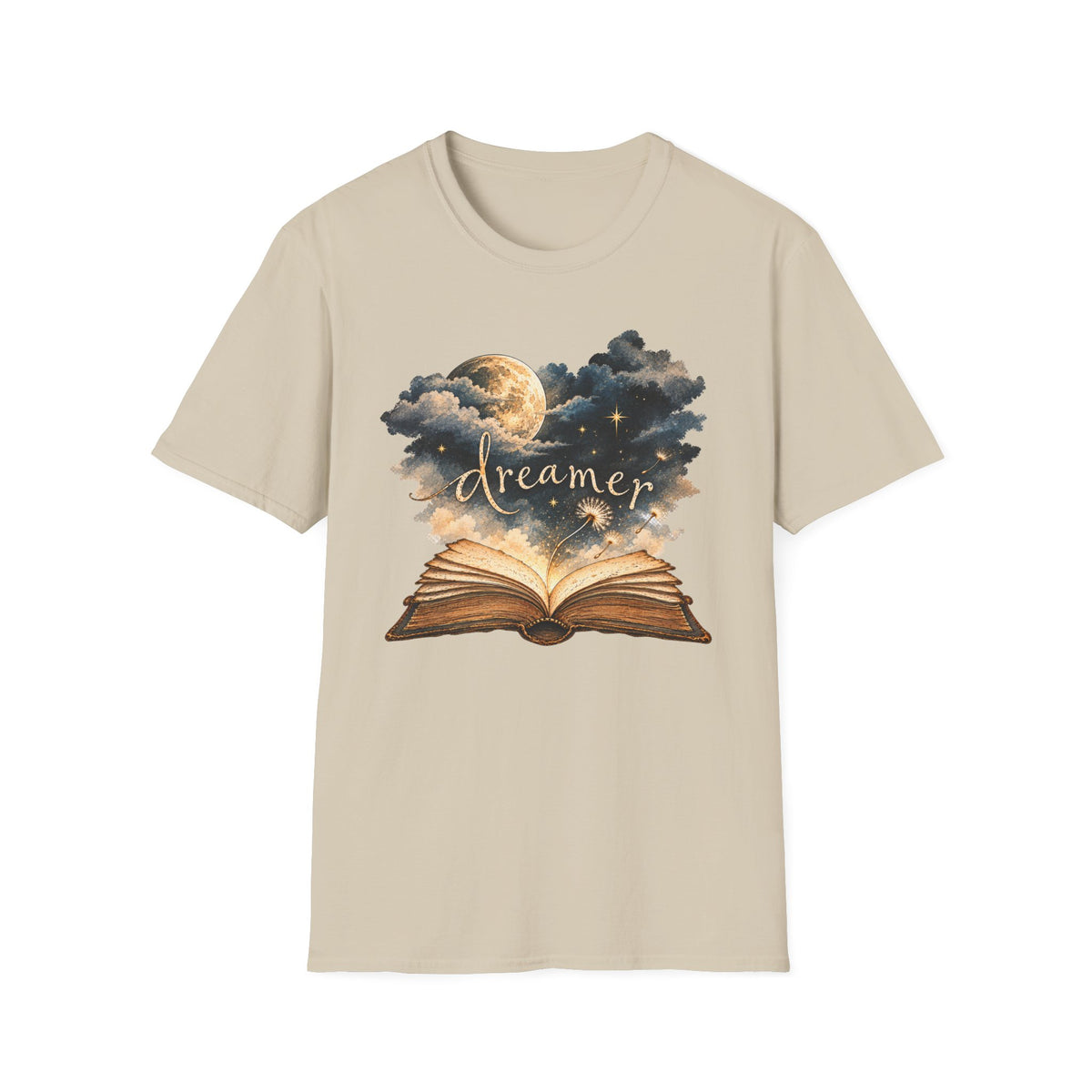 Dreamer Vintage Book Shirt – Whimsical Celestial Graphic Tee