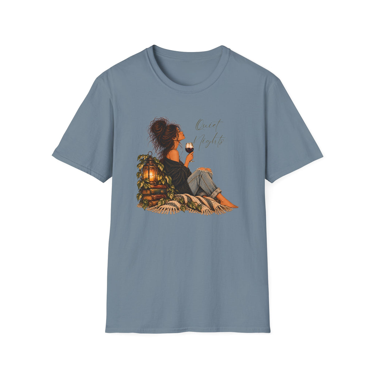 Quiet Nights – Vintage Boho Wine Shirt