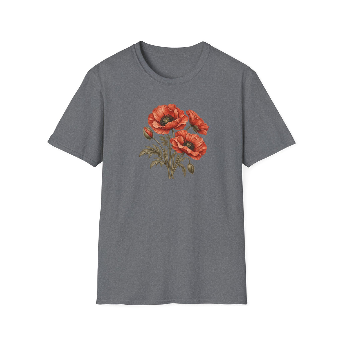 Vintage Poppy Bunch – Antique Poppy Flower Shirt