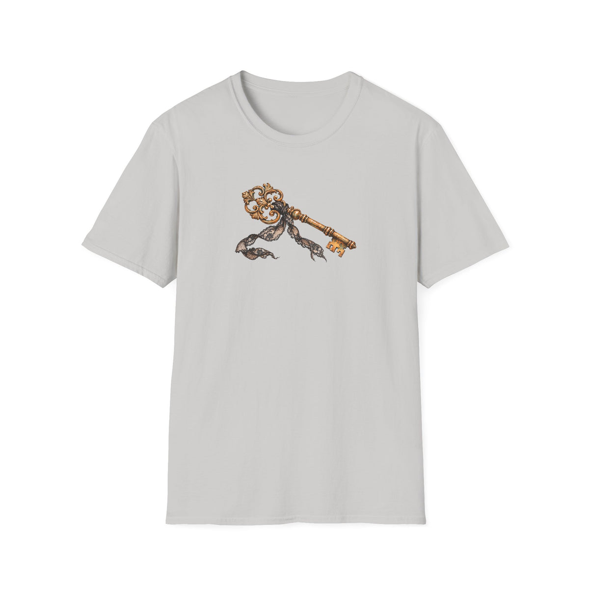 Vintage Skeleton Key Shirt – Antique Key and Black Lace Graphic Tee