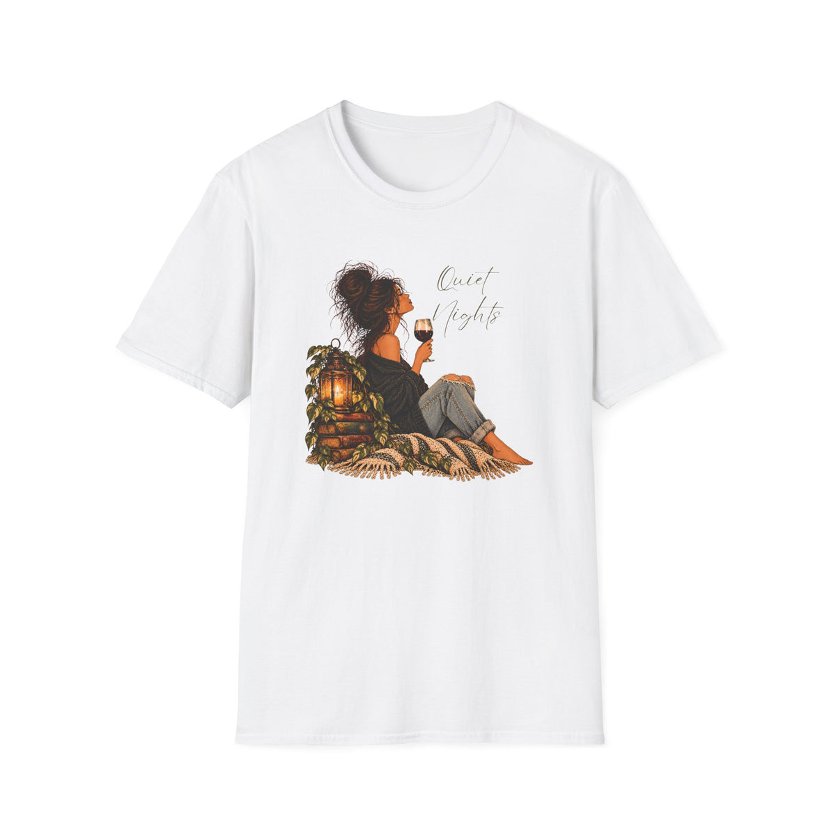 Quiet Nights – Vintage Boho Wine Shirt