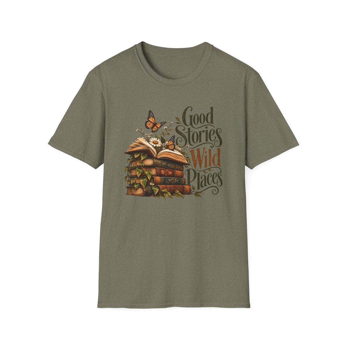 Good Stories Wild Places – Vintage Book Lover Shirt