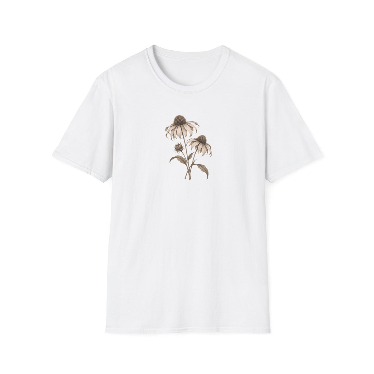 Quiet Coneflower: Minimalist Vintage Coneflower Shirt