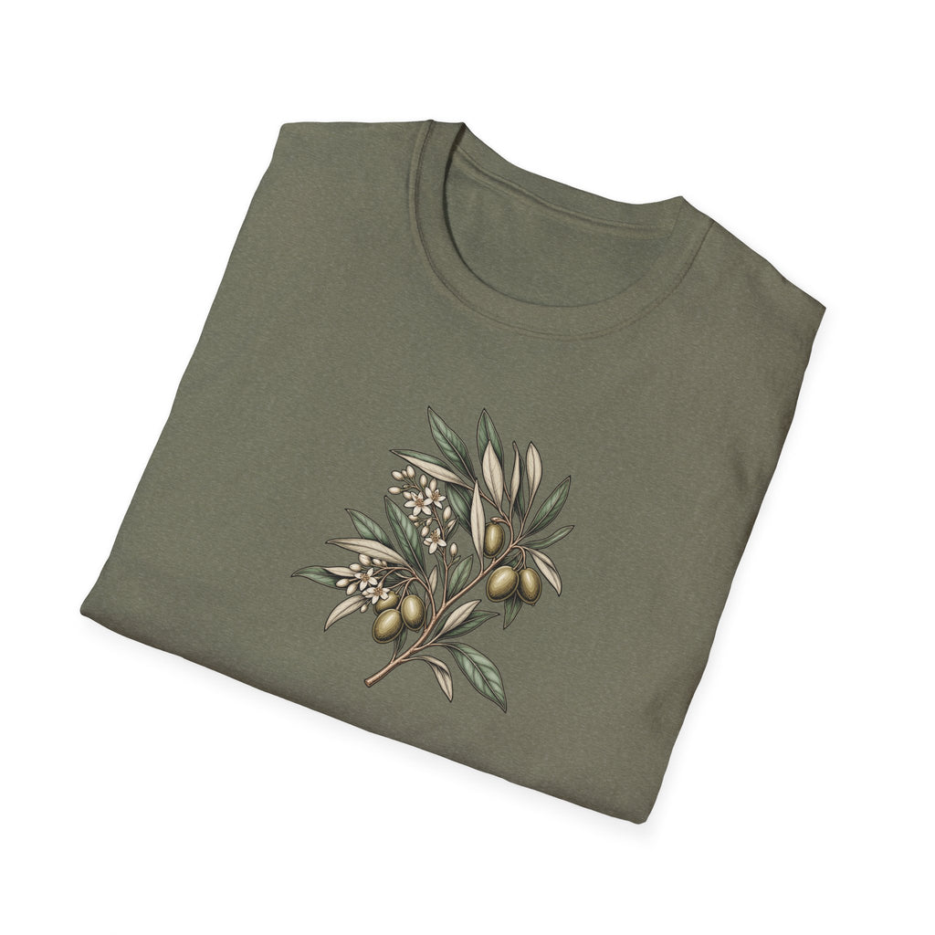 Vintage Olive Branch – Minimalist Botanical Shirt