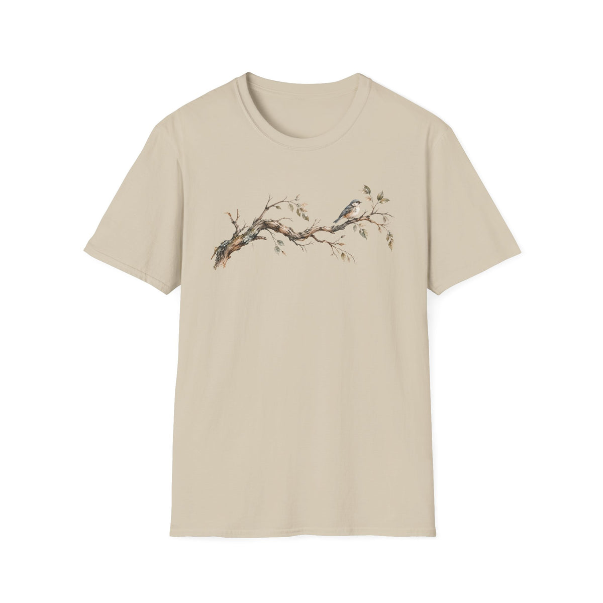 Vintage Watercolor Bird Shirt – Rustic Woodland Graphic Tee