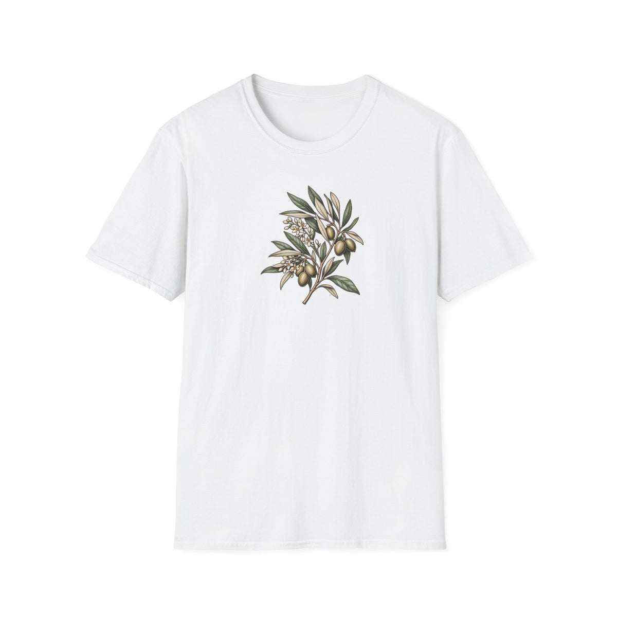 Vintage Olive Branch – Minimalist Botanical Shirt