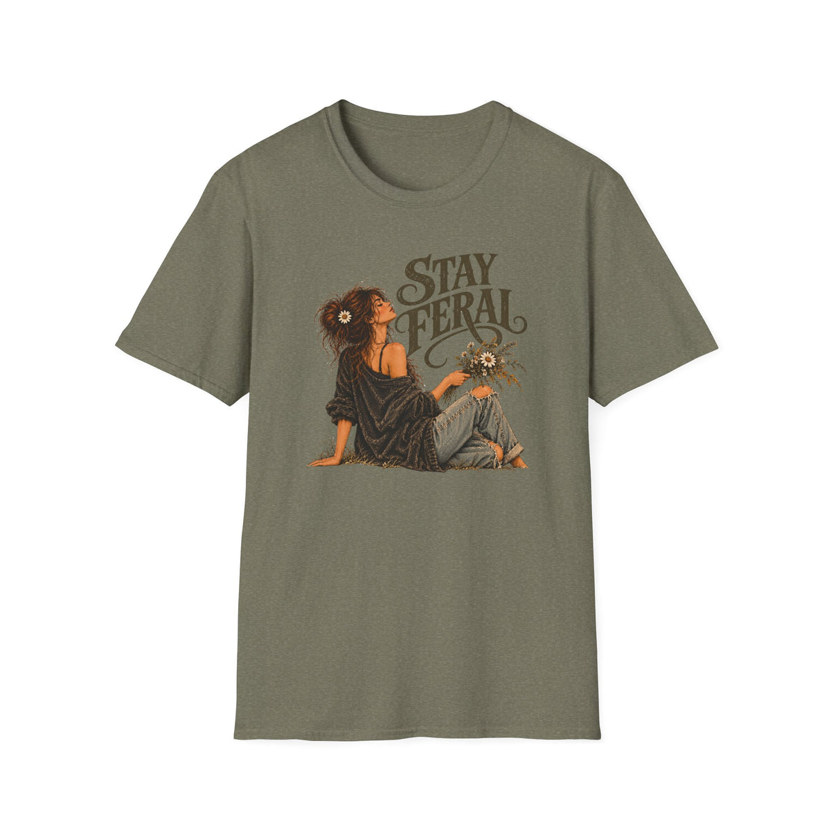 Stay Feral – Vintage Boho Graphic Shirt