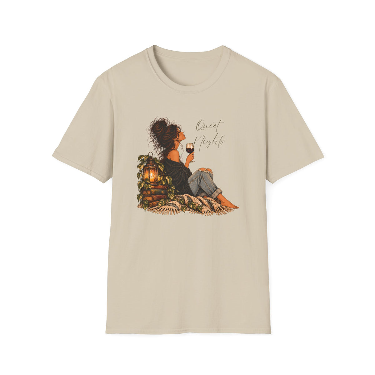 Quiet Nights – Vintage Boho Wine Shirt