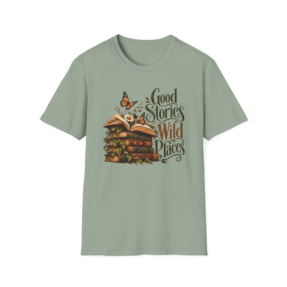 Good Stories Wild Places – Vintage Book Lover Shirt