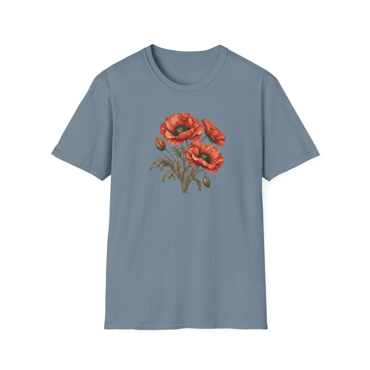Vintage Poppy Bunch – Antique Poppy Flower Shirt