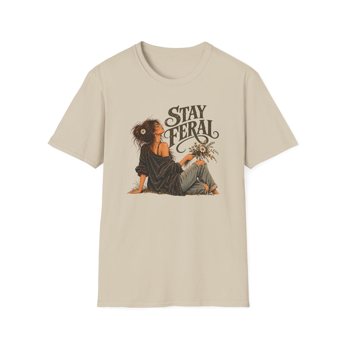 Stay Feral – Vintage Boho Graphic Shirt