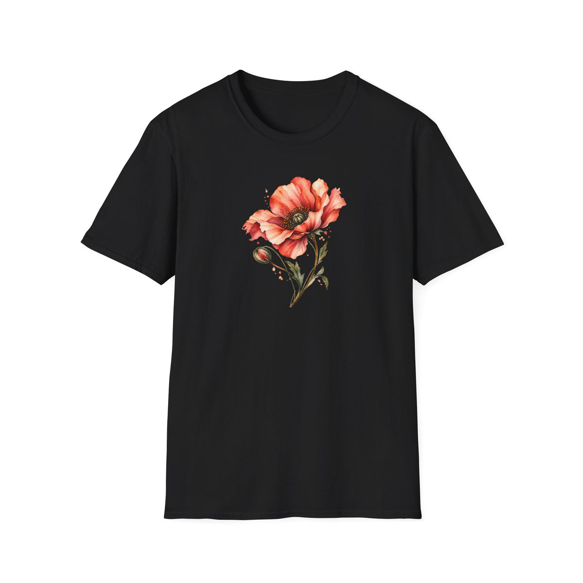 Vintage Watercolor Poppy Shirt – Romantic Floral Graphic Tee