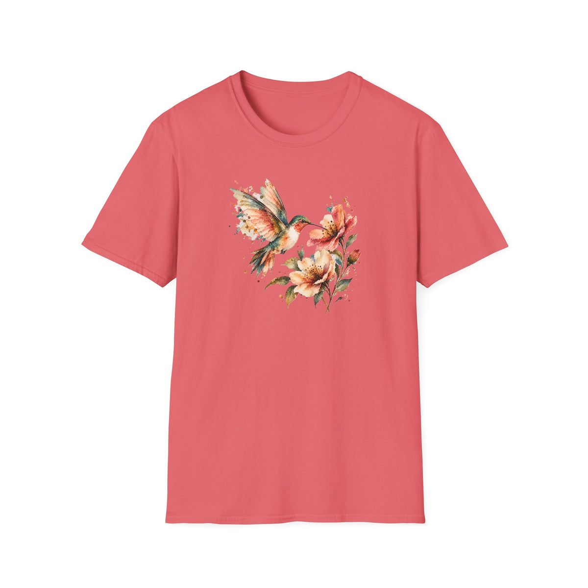 Vintage Watercolor Hummingbird Shirt – Floral Hummingbird Graphic Tee