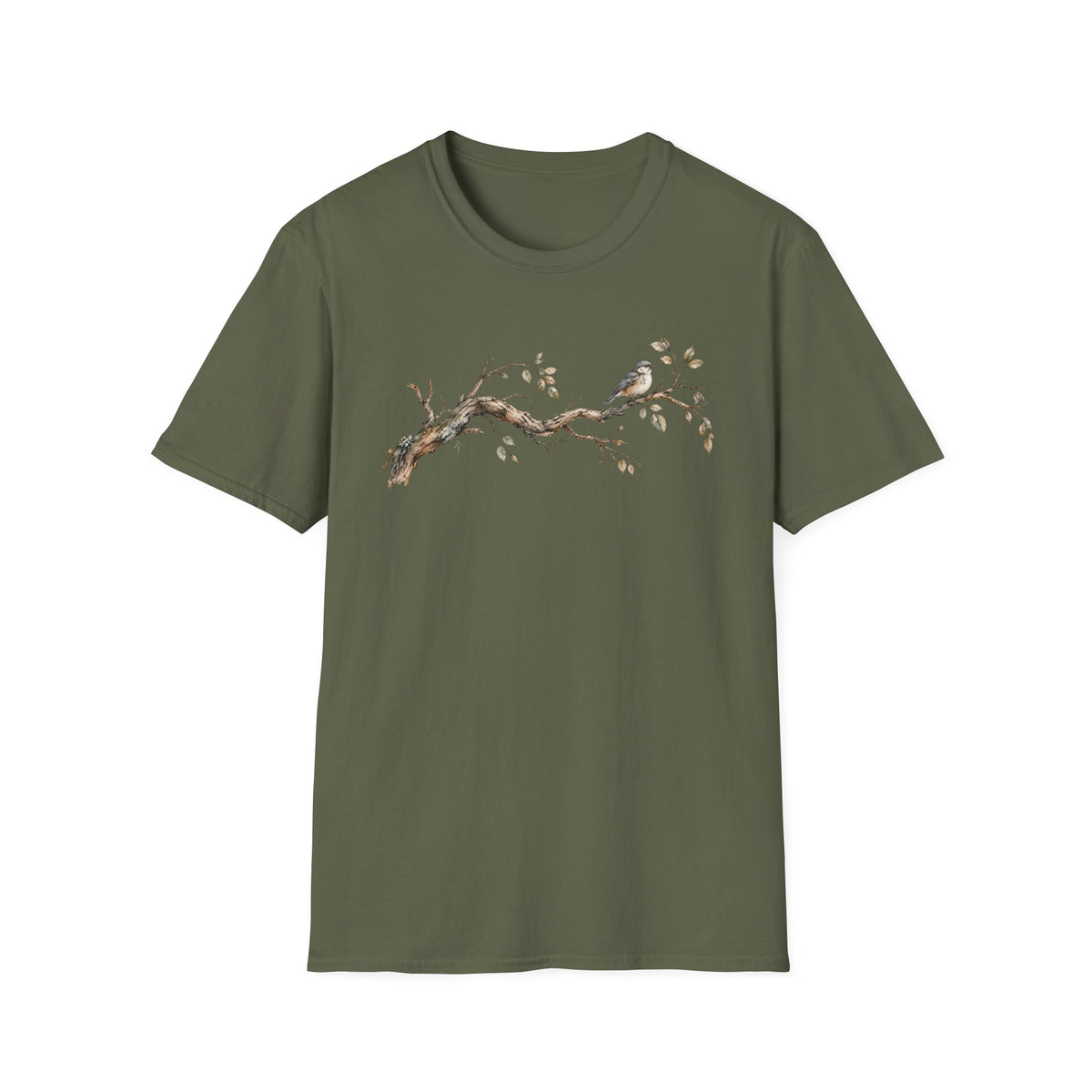 Vintage Watercolor Bird Shirt – Rustic Woodland Graphic Tee