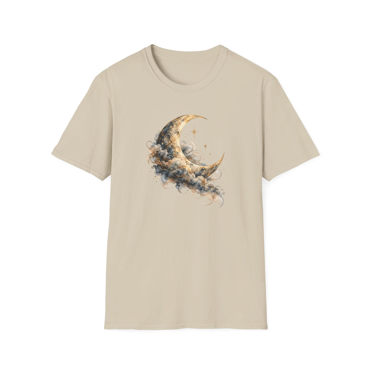 Vintage Watercolor Moon Shirt – Celestial Crescent Moon Graphic Tee