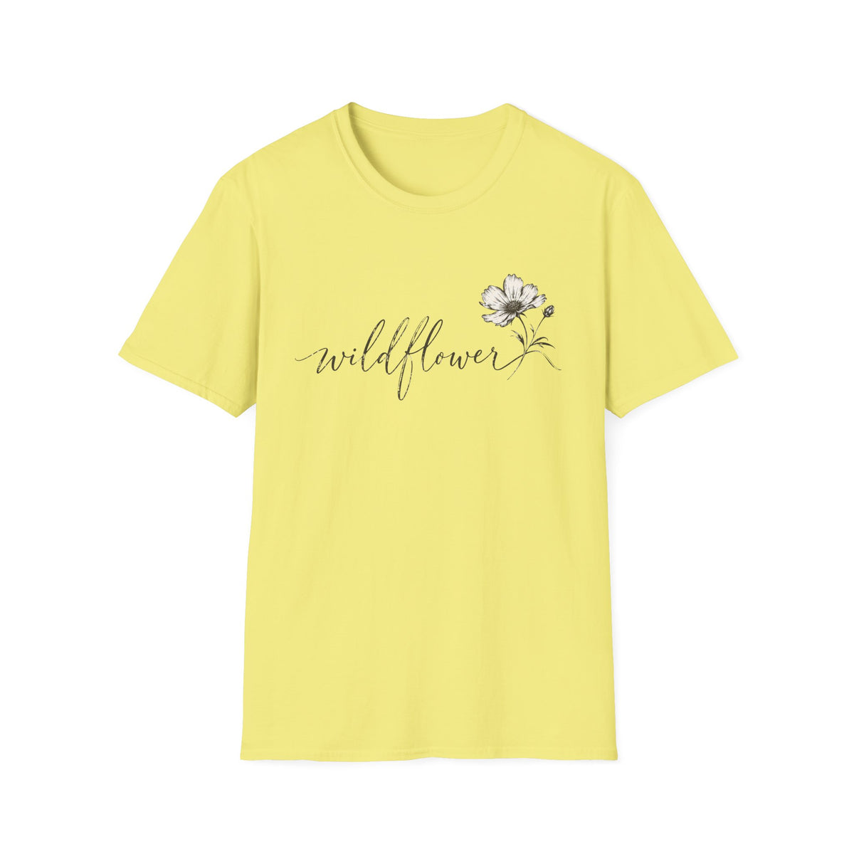 Wildflower Minimalist Shirt – Vintage Botanical Graphic Tee